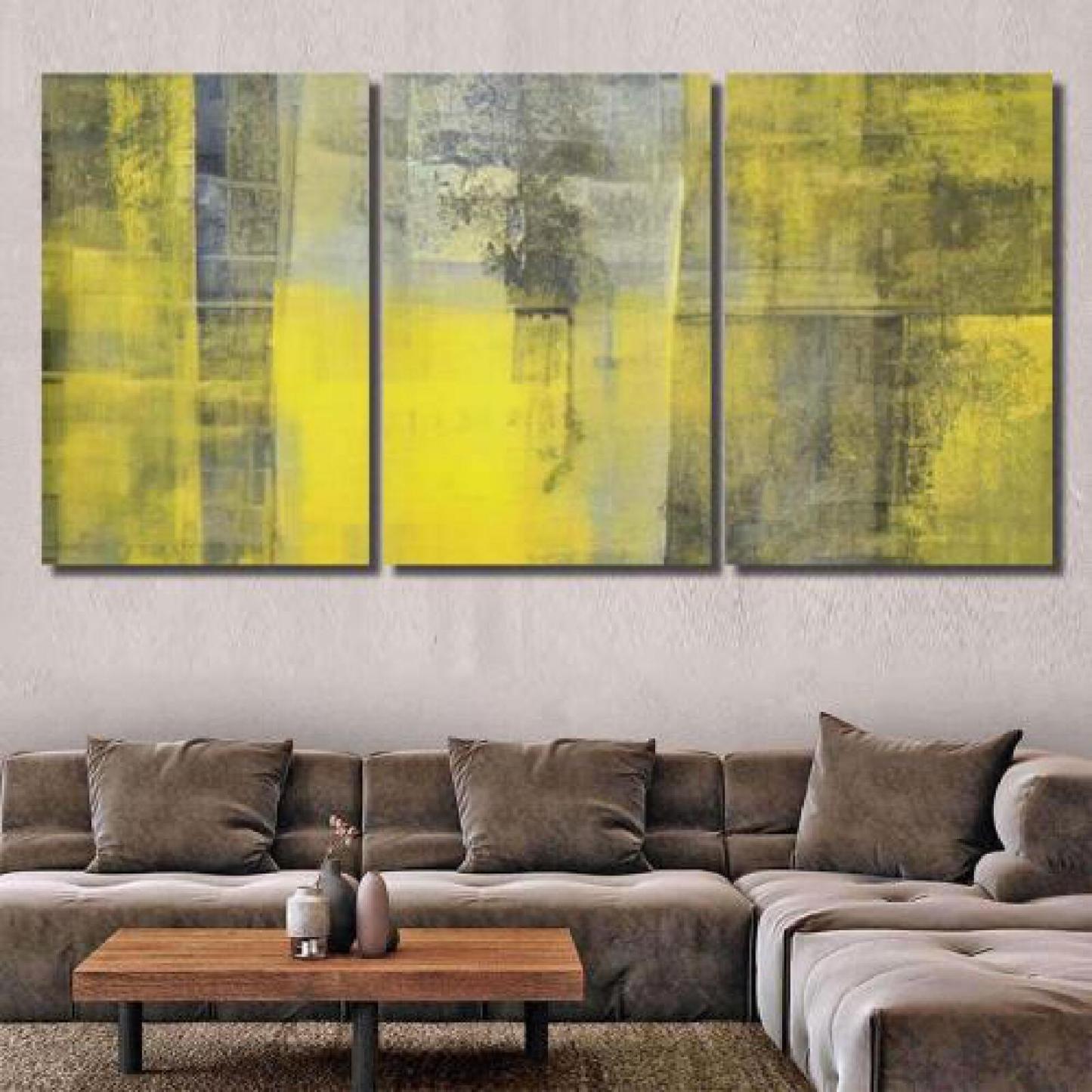 Black Yellow Abstract Art Painting-xinru shop