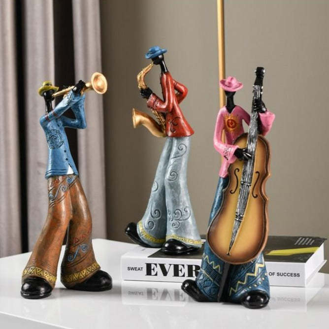 Resin Craft Music Band Statues For Decorations Creative People Ornaments-xinru