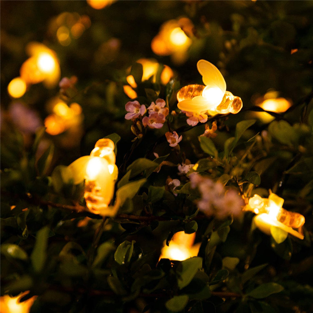 Solar Cute Bee Garden Fence LED String Lights-xinru