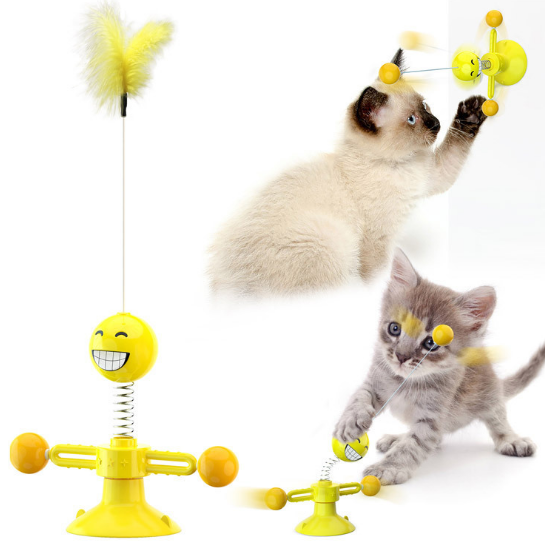Spinning Feather Cat Stick Toy-xinru