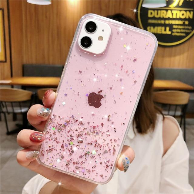 Colorful Glitter Plain Case-xinru