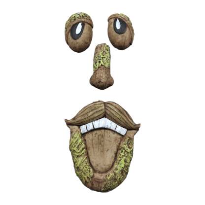 Tree Face Decoration Tree Bark Grimace Facial Features Decoration Garden Ornament-xinru