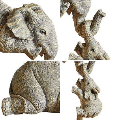 3Pcs Resin Elephant Sitter Figurines Wealth Figurine Hanging Off The Edge of Shelf Table Home Decoration-xinru shop
