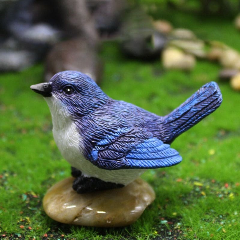 Figurines Simulation Cute Miniature Bird Resin Magpie Mini Dollhouse Decor-xinru