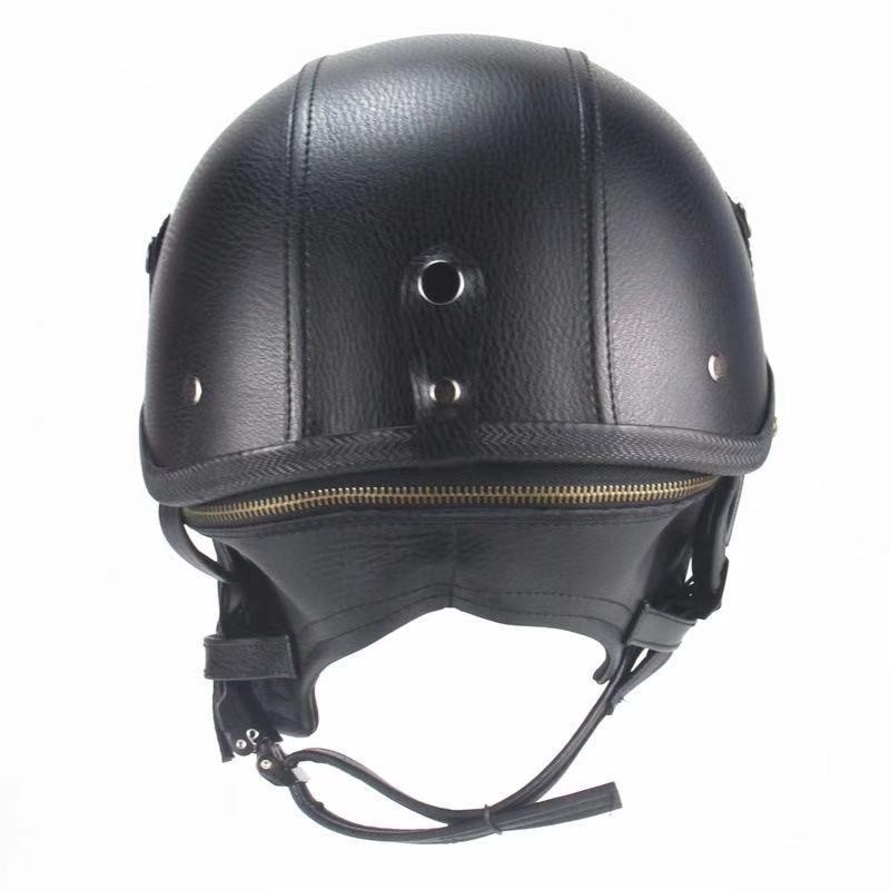 Leather Vintage Motor Helmet-xinru shop