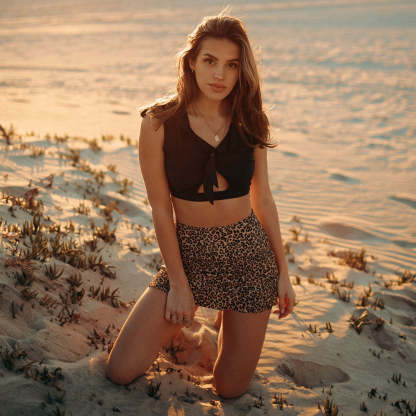 Women Leopard Two Piece Vintage Swimsuit V Neck-xinru shop