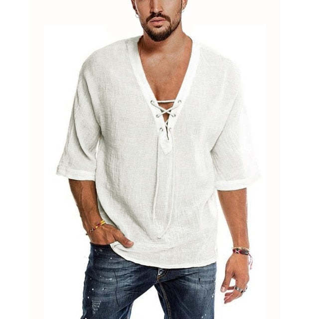 Medieval Knight Viking Saxon LARP Tunic Men's Top-xinru