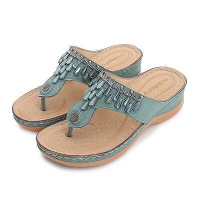 Summer Women Casual Sandal Fashion Ladies Bling Sewing Sandals-xinru