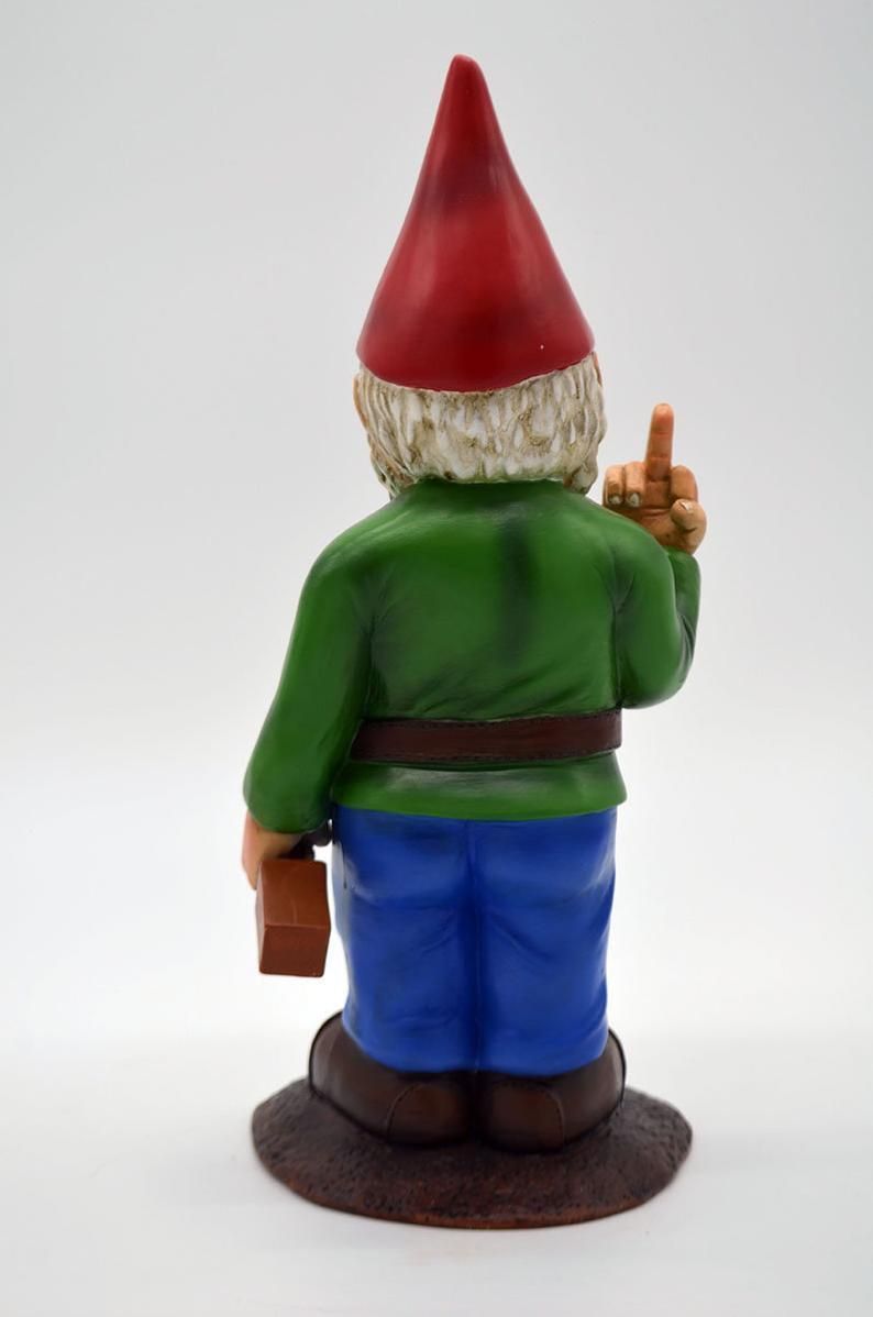 Erect Middle Finger Provocative Disdain Gnome Garden Decoration-xinru