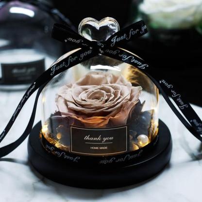 Mother's Day Gift Immortal Enchanted Rose Glass Heart Dome-xinru