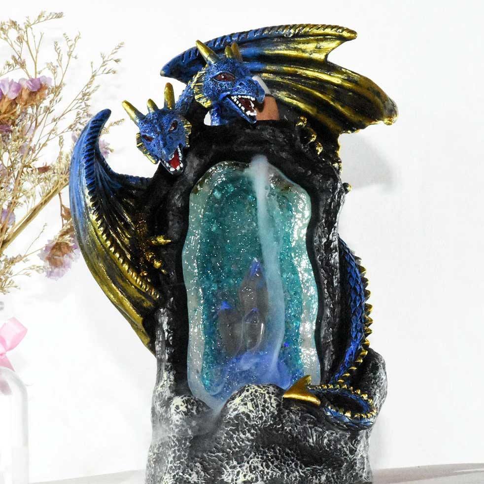 Crystal Cavern Dragon LED Backflow Incense Burner Nightlight-xinru