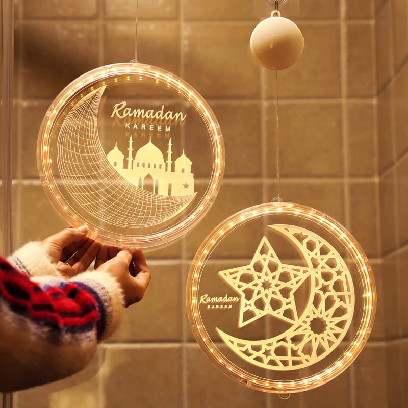 Eid Ramadan Moon Castle LED Decorative Windows Light-xinru