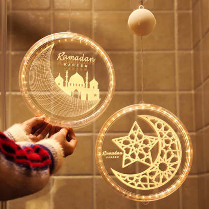 Eid Ramadan Moon Castle LED Decorative Windows Light-xinru