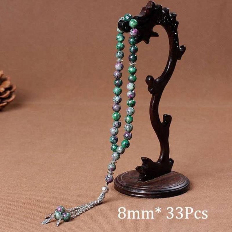 Natural Stone Agates Tassel Rosary Meditation Prayer Bead-xinru