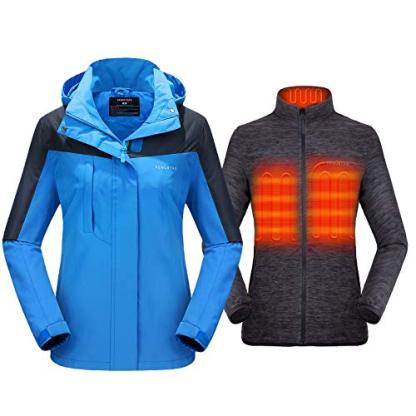 Women's 3-in-1 Heated Jacket with Battery Pack 5V Waterproof-xinru shop