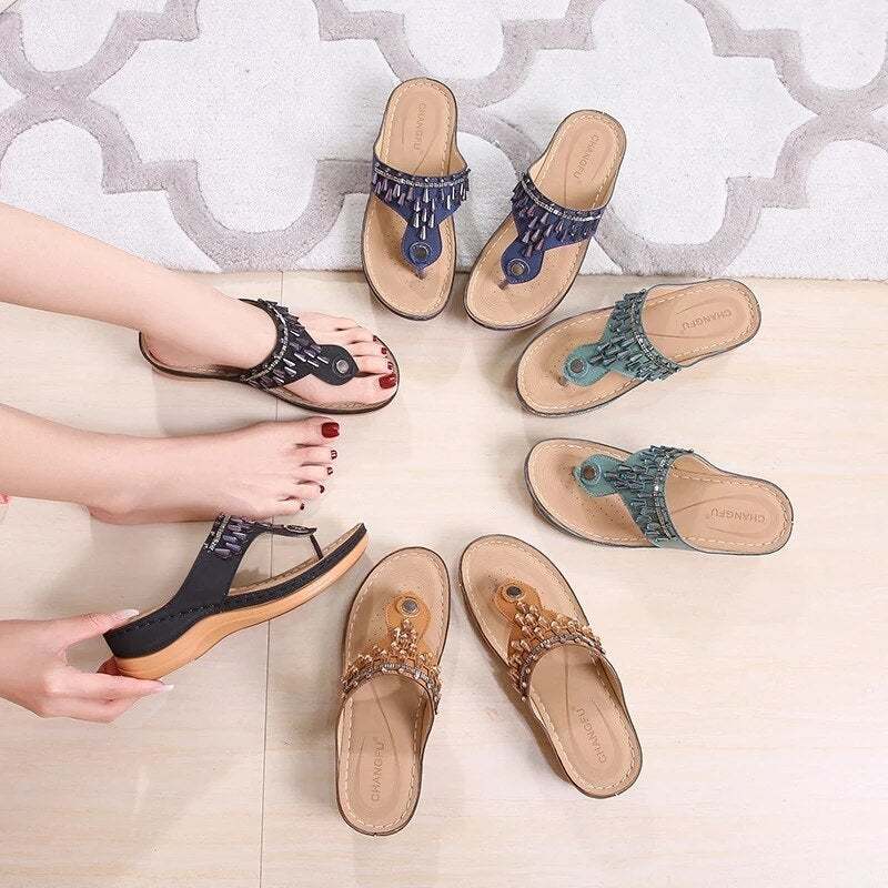 Summer Women Casual Sandal Fashion Ladies Bling Sewing Sandals-xinru