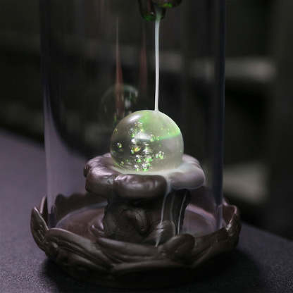 LED Light Dragon Waterfall Incense Burner With Windproof-xinru