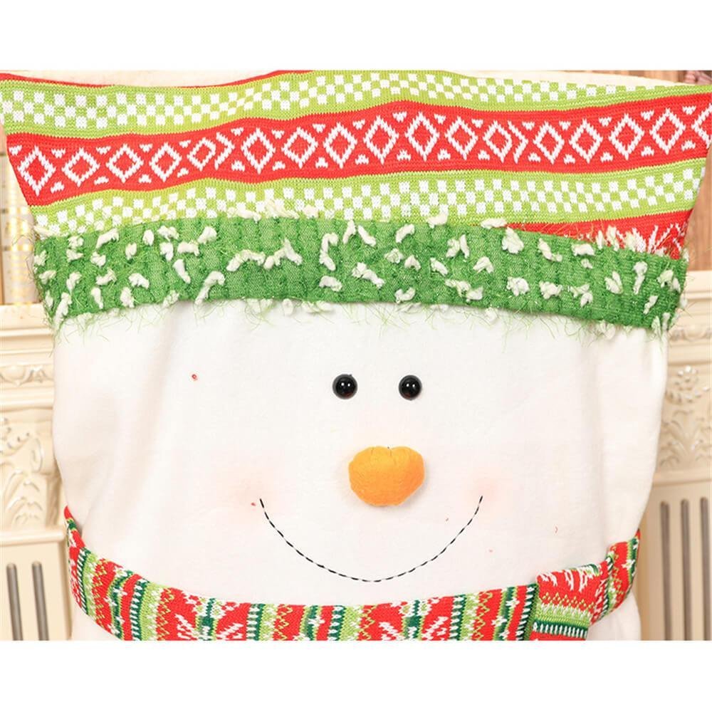 Christmas Chair Covers Santa Snowman Xmas Dinner Chair Back Cover-xinru shop