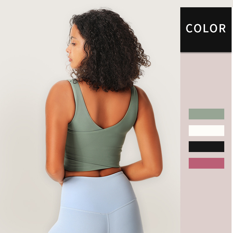 High Intensity Sports Bra Vest Style Seamless Sports Underwear Women's Running Sweat Absorbent Beauty Back Fitness Yoga Bra-xinru shop