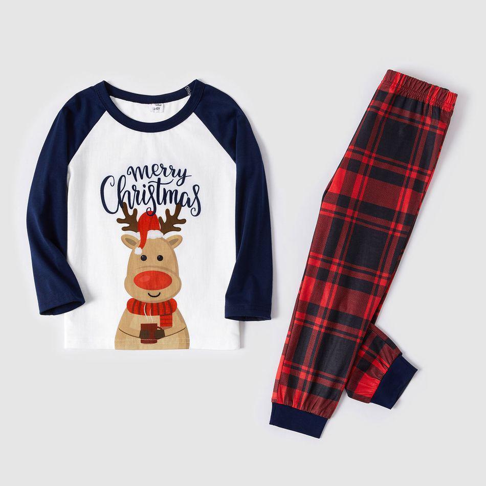 Plus Size Family Matching Christmas Elk and Plaid Print Long-sleeve Pajamas Set-xinru shop
