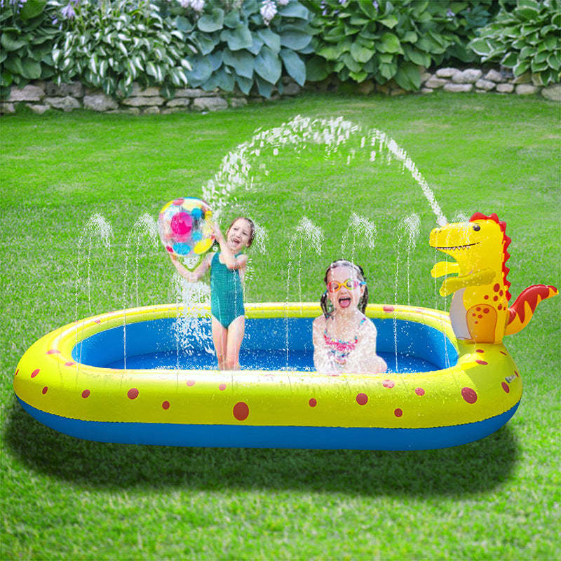 Outdoor Inflatable Dinosaur Water Spray Pad Children Summer Swimming Pool-xinru