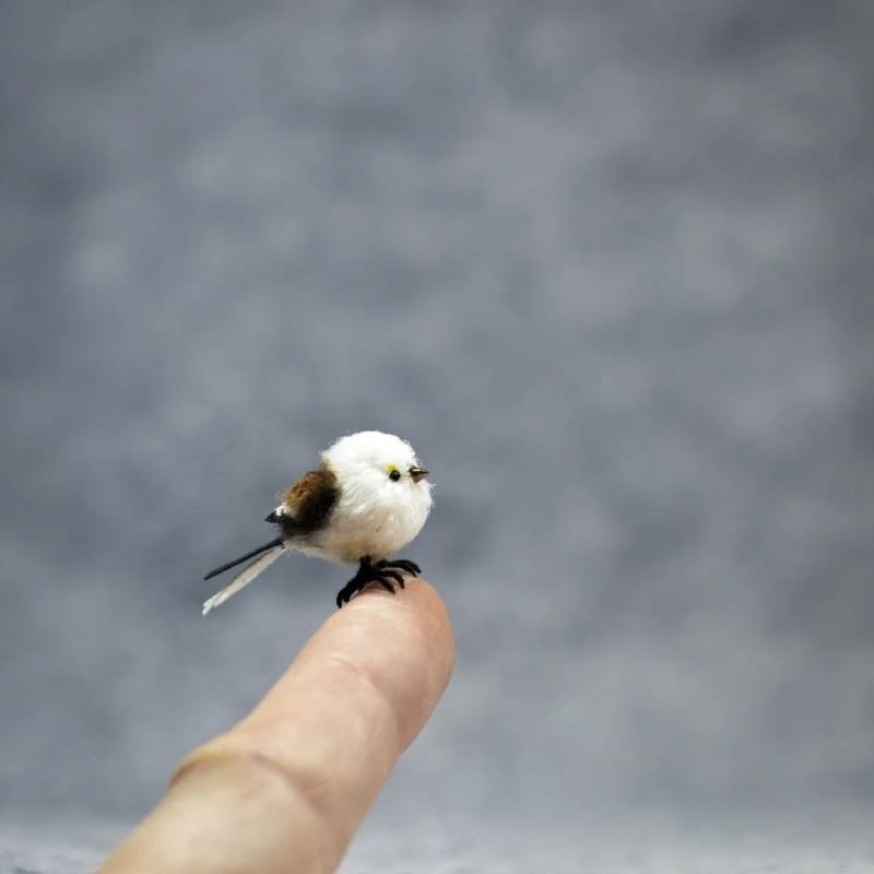 Crocheted Miniature Bird Garden Ornament Desktop Decor-xinru