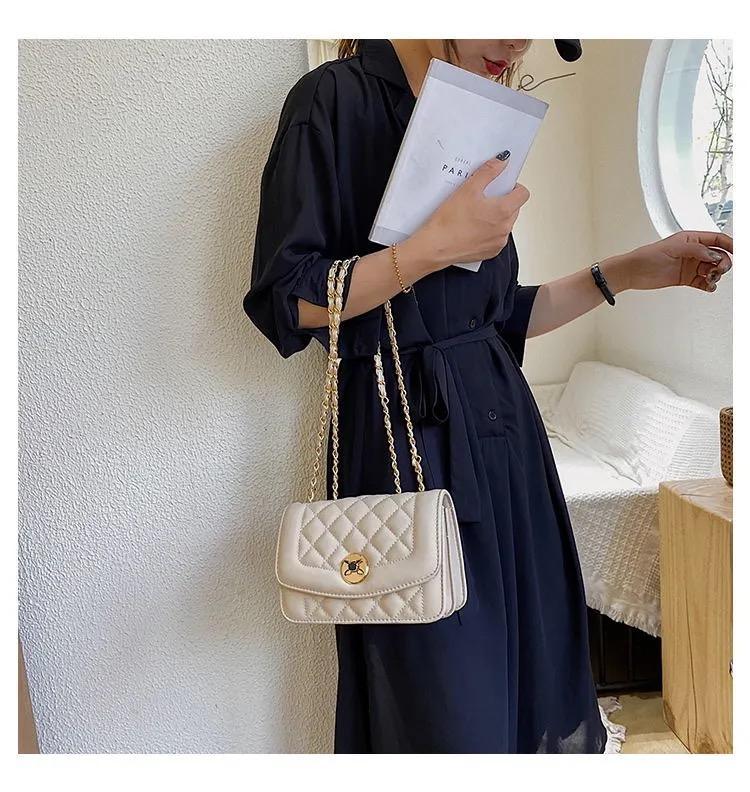 シンプルなワンショルダーチェーンバッグメッセンジャーバッグ-xinru shop