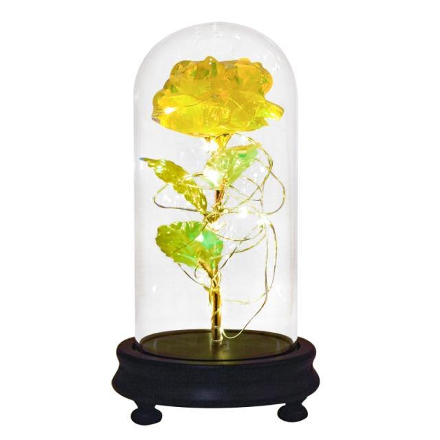 Colorful LED Crystal Glass Rose Lantern-xinru