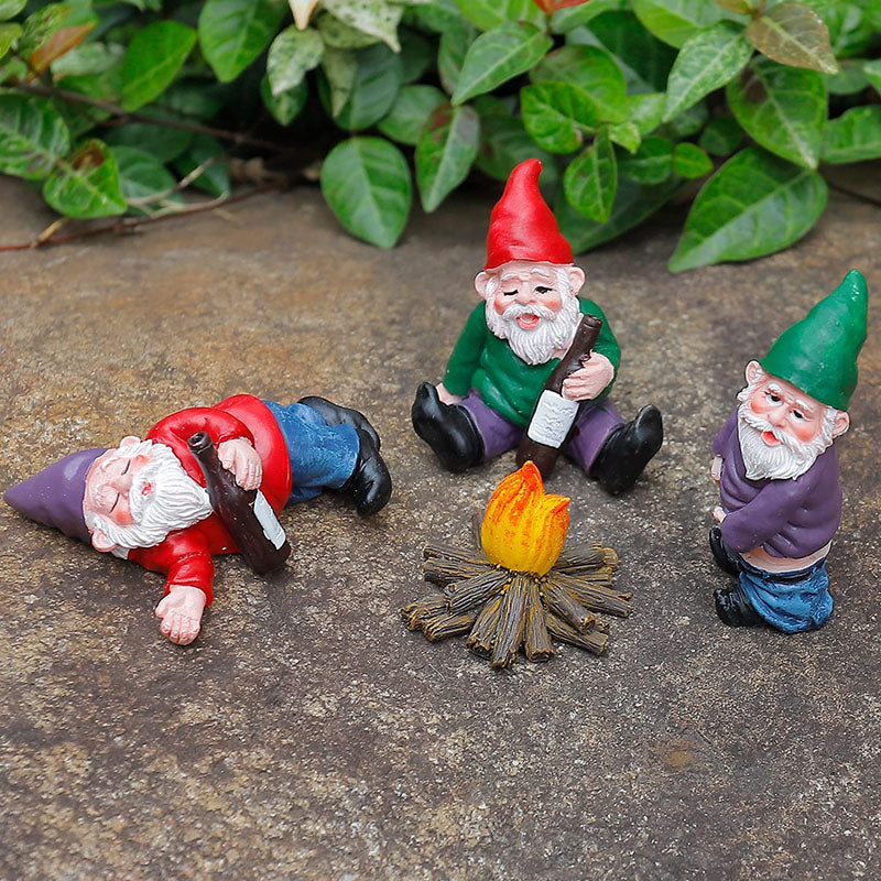 Drunk Dwarf Garden Gnomes 4 Pack-xinru