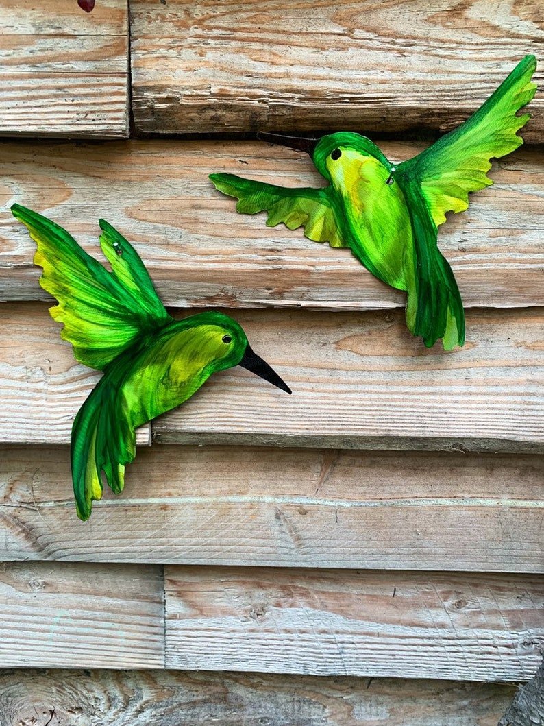 Hummingbirds Metal Art Yard Art-xinru shop