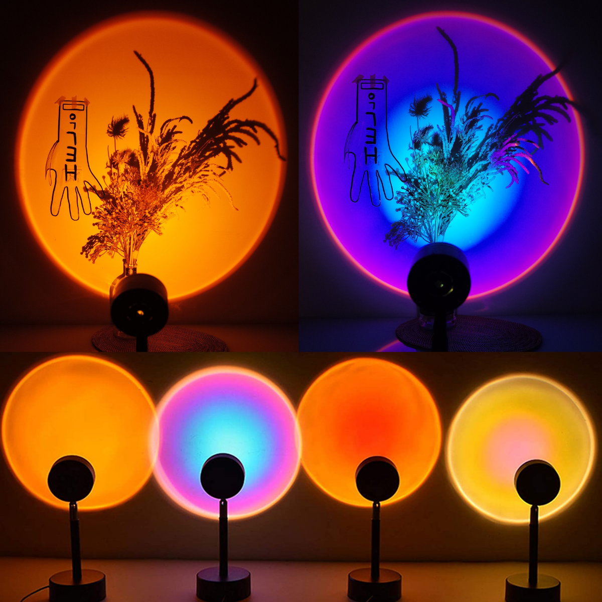 LED Rotatable Sunset Projector Light Romantic Ambiance Light Projector-xinru