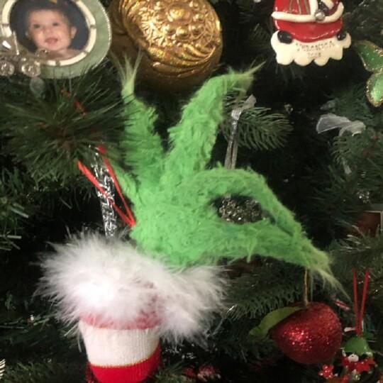 Furry Green Grinch Arm Ornament Holder For The Christmas Tree-xinru shop