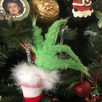 Furry Green Grinch Arm Ornament Holder For The Christmas Tree-xinru shop