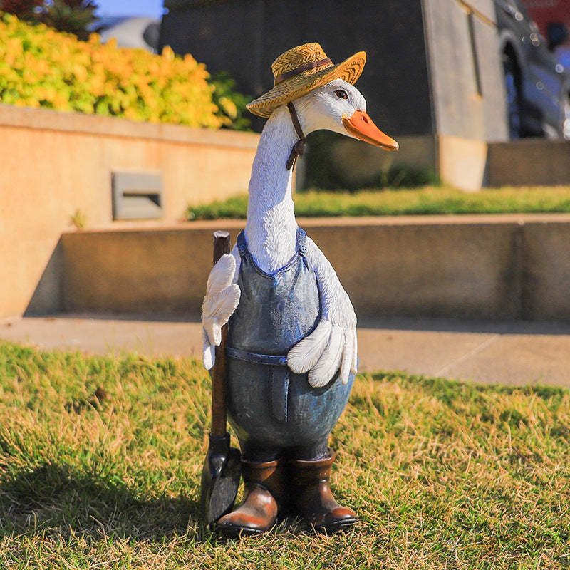 Garden Decorations Cute Resin Duck Outdoor Statue Simulation Ornaments-xinru