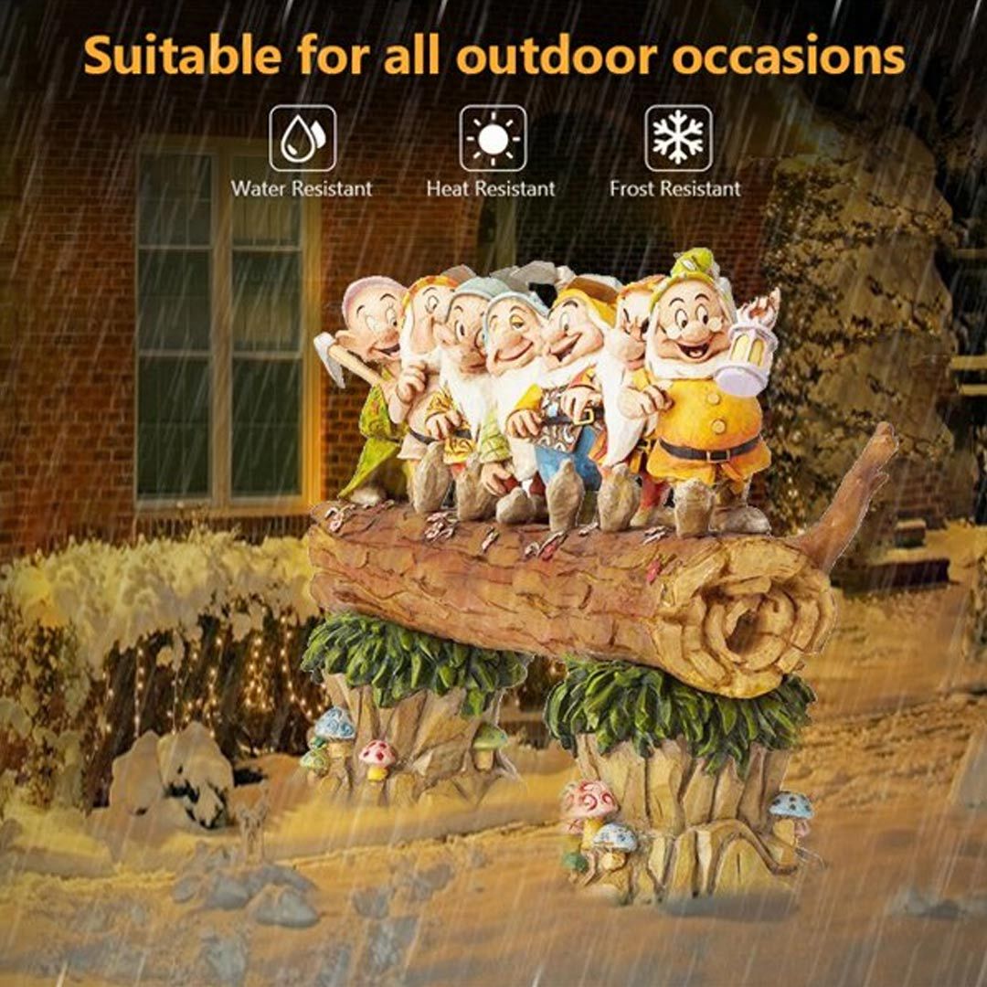 Seven Dwarf Trees Gnome Garden Statues Mini Gnomes Resin Figurine Fairy Garden-xinru