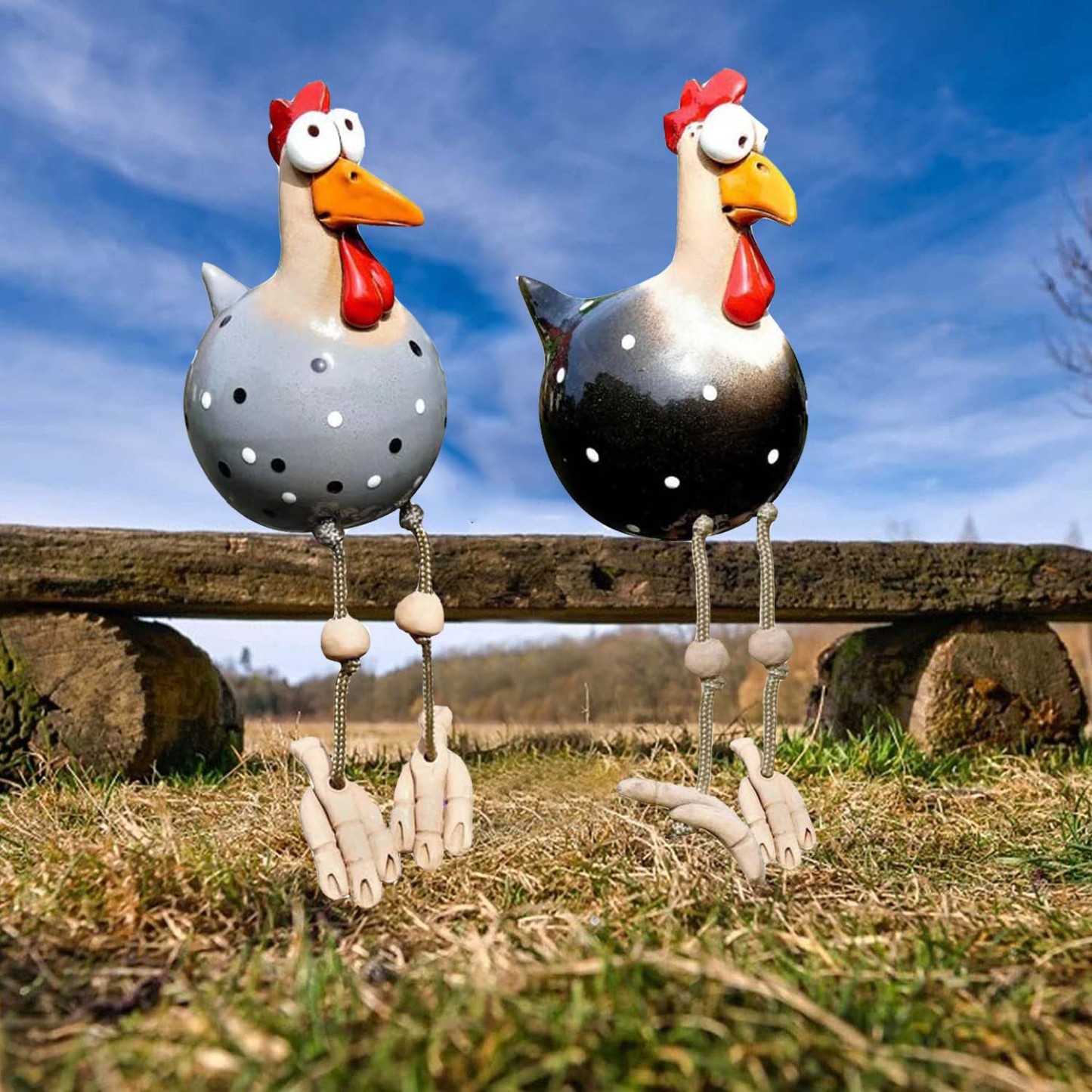 Resin Chicken Figurines Yard Art Decor-xinru