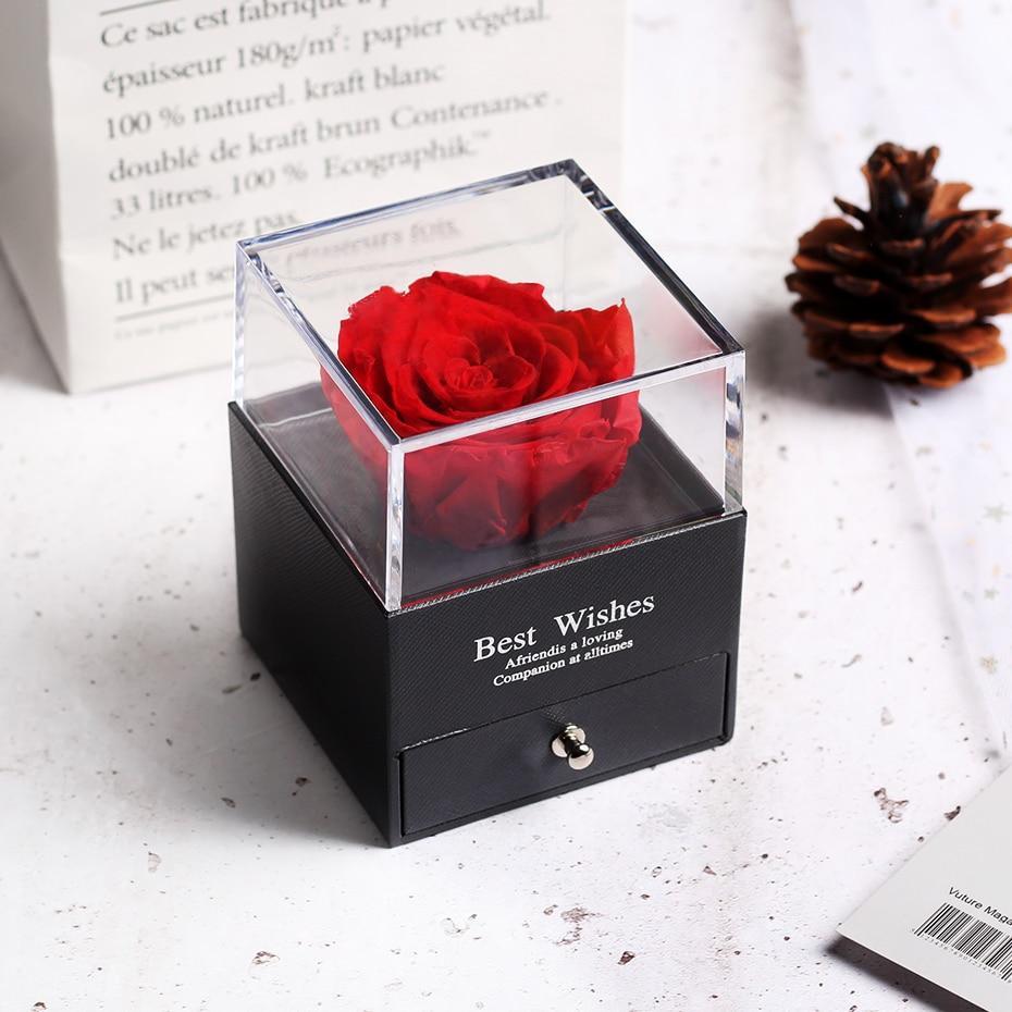 Immortal Preserved Rose Teddy Bear Box Display-xinru