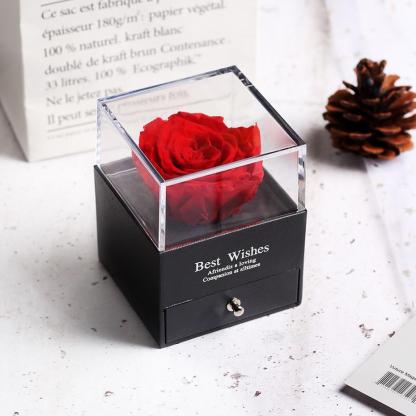 Immortal Preserved Rose Teddy Bear Box Display-xinru