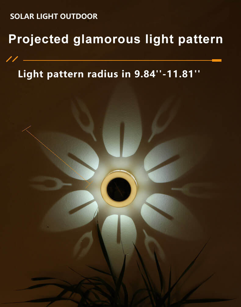 Solar Flower Pattern LED Outdoor Wall Patio Lawn Decorative Light-xinru