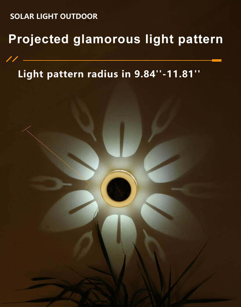 Solar Flower Pattern LED Outdoor Wall Patio Lawn Decorative Light-xinru