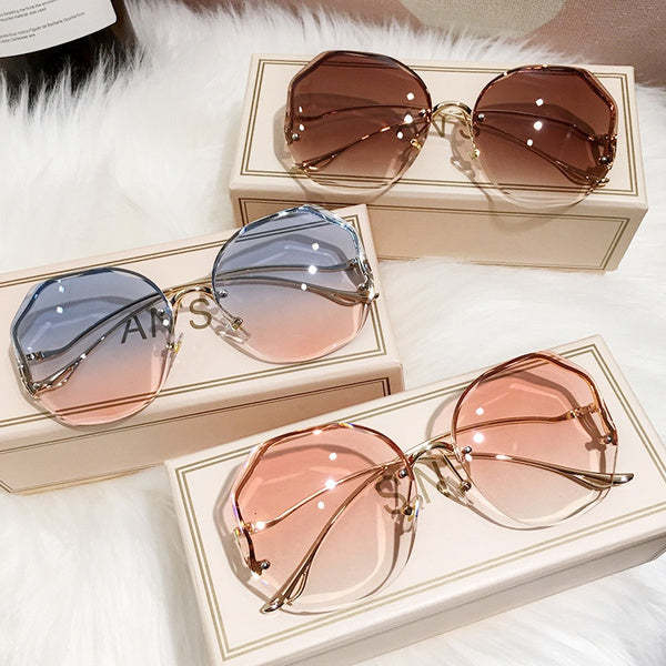 Fashion Tea Gradient Sunglasses-xinru