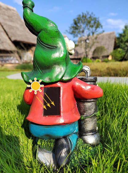 Solar Resin Dwarf Garden Ornament Waterproof Decorative Light-xinru