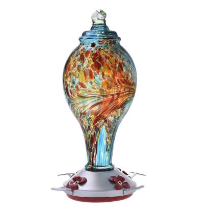 Glass Hummingbird Feeder Animal Food Container Garden Decoration-xinru