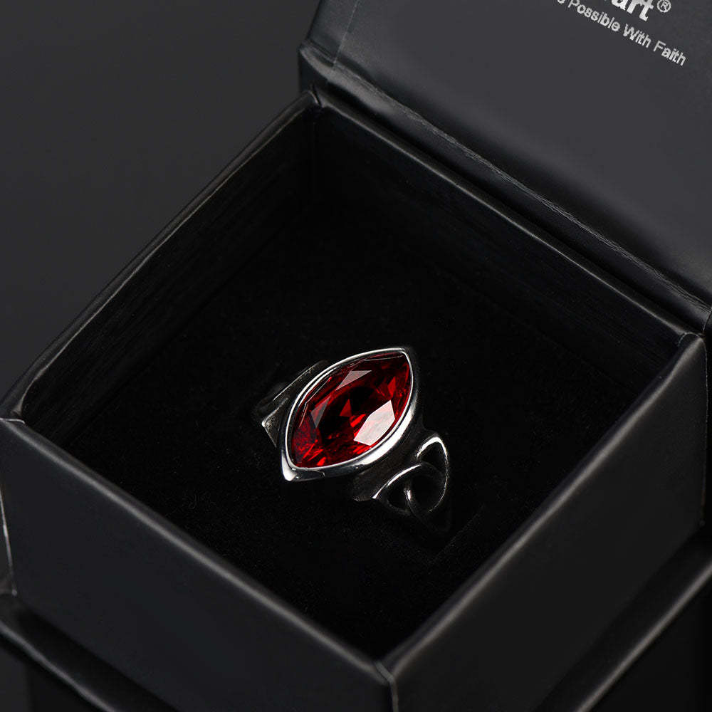 Stainless Steel Celtic Knot Ruby Crystal Ring For Men-xinru