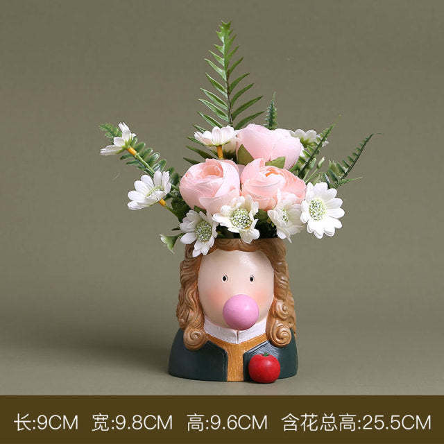 Creative Interesting Cartoon Animal Head Flowers Plant Pot-xinru