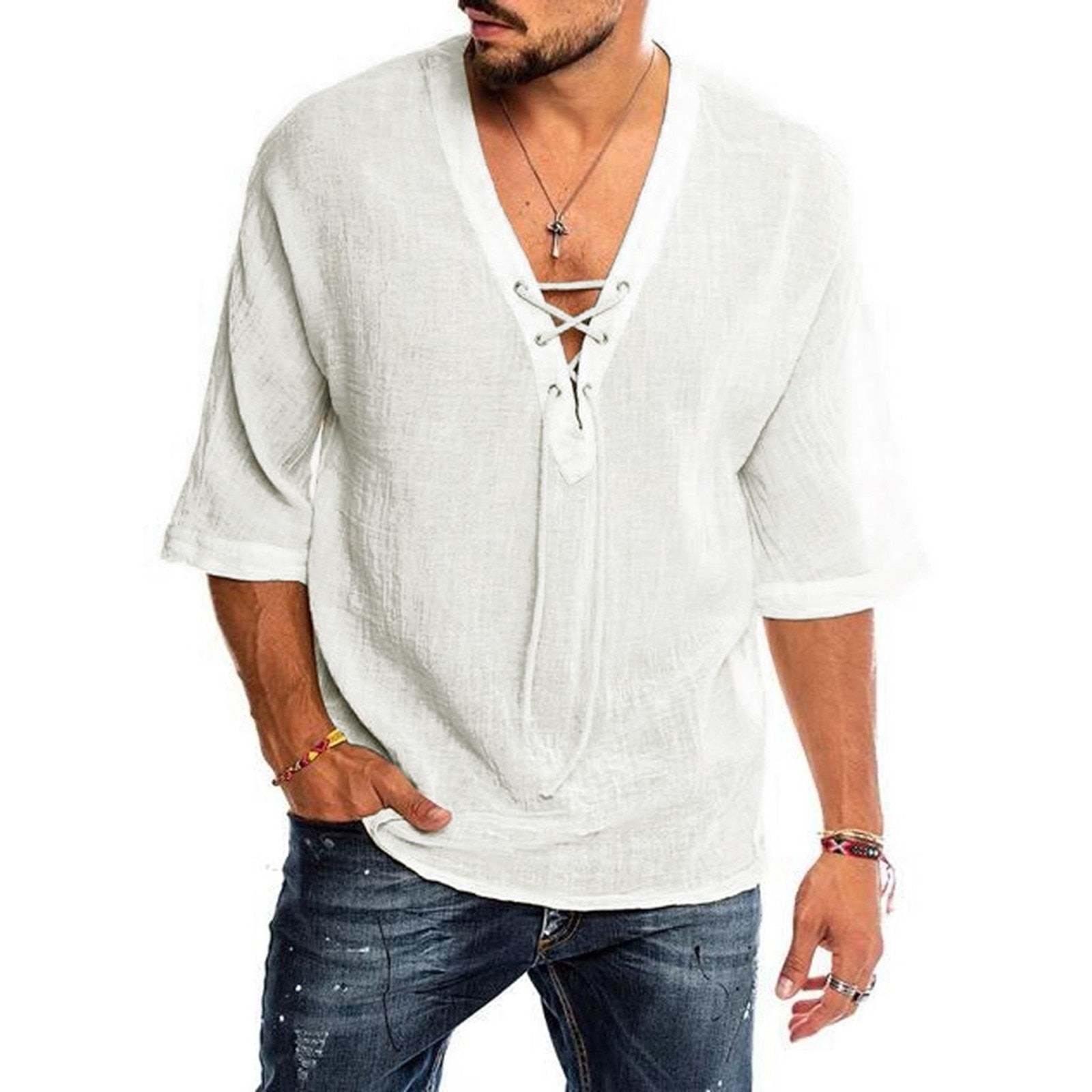 Medieval Knight Viking Saxon LARP Tunic Men's Top-xinru