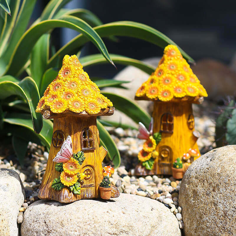 Solar Resin Tree House Outdoor LED Decorative Garden Light-xinru