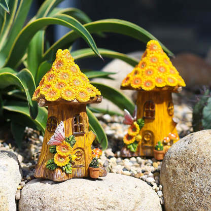 Solar Resin Tree House Outdoor LED Decorative Garden Light-xinru
