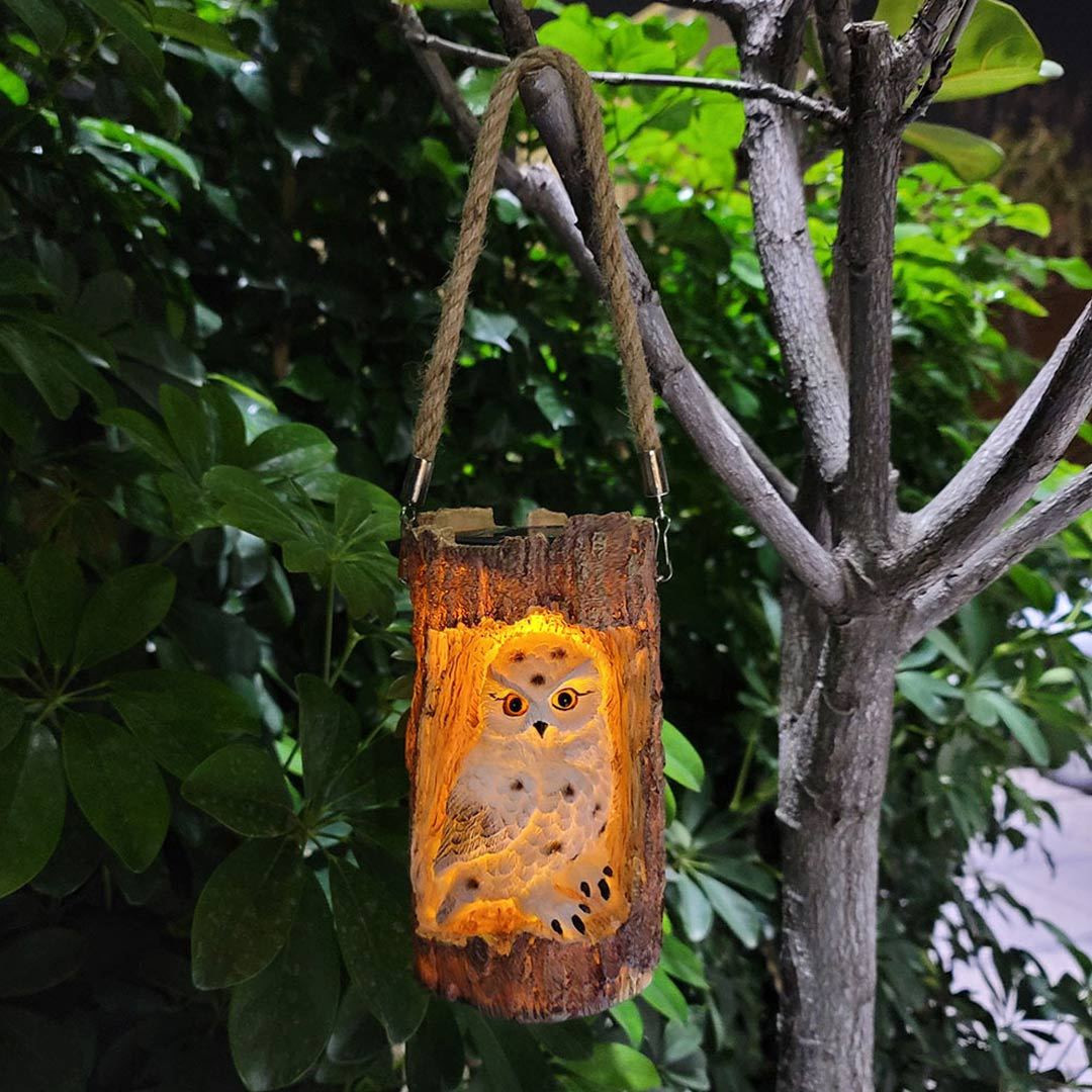 Solar Owl Garden Decorations LED Waterproof Hanging Lanterns-xinru