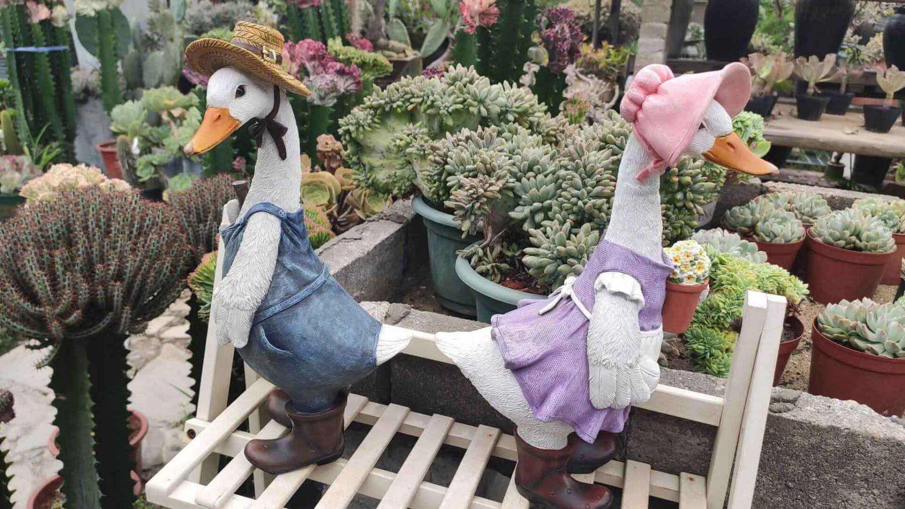Garden Decorations Cute Resin Duck Outdoor Statue Simulation Ornaments-xinru